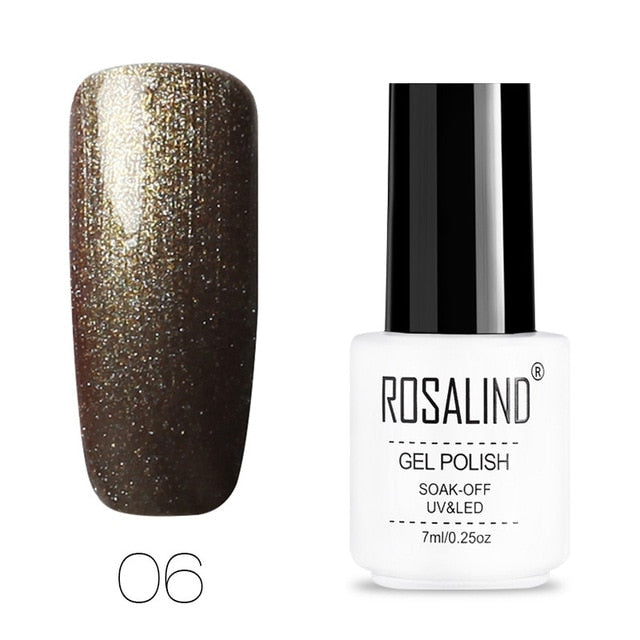 ROSALIND Nail Polish Vernis Semi Permanent Hybrid Varnish Gel polish uv Color Gel Manicure Primer Top Coat Glitter Nail Art