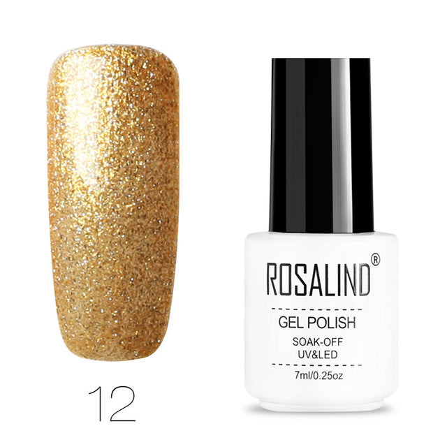 ROSALIND Nail Polish Vernis Semi Permanent Hybrid Varnish Gel polish uv Color Gel Manicure Primer Top Coat Glitter Nail Art