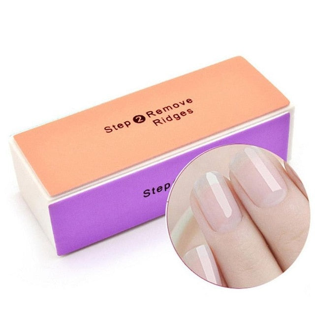 1 Pc Half-Moon-Shaped Nail File Nail Buffer Washable Grinding Polishing Sanding Buffing  Pedicure Nail Art Tools