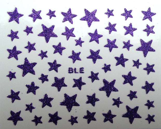 1Sheet 3D Nail Slider Stars Stickers Glitter Shiny Decoration Decal DIY Transfer Adhesive Colorful Nail Art Tips Tattoo Manicure