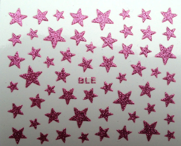 1Sheet 3D Nail Slider Stars Stickers Glitter Shiny Decoration Decal DIY Transfer Adhesive Colorful Nail Art Tips Tattoo Manicure