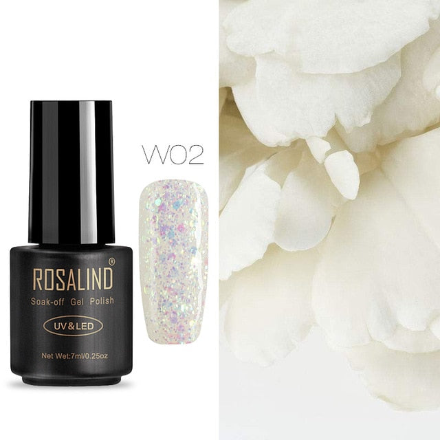 ROSALIND 7ML Nail Polish Gel Varnish Hybrid UV For Manicure Off Gellak White Prime Nail Art gel Extension nail polish
