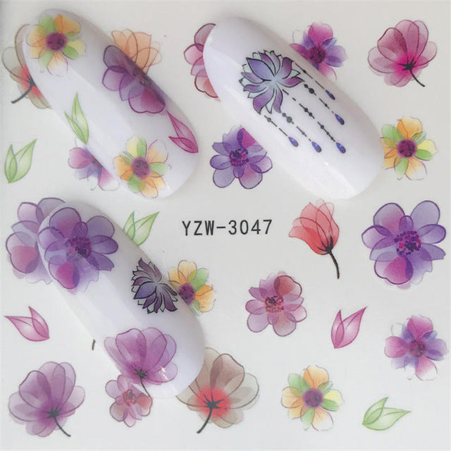 YZWLE  Nail sticker Art Decoration Slider Fox Wolf Animal Adhesive Design Water Decal Manicure Lacquer Accessoires Polish Foil