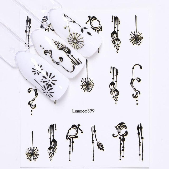 Geometric Nail Water Decals Line Dreamcacher Heart Moon Nail Disign Water Stickers For Nails DIY Nails Art Nail Polish Stickers