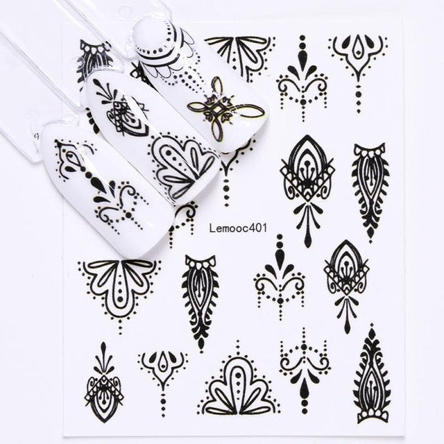 Geometric Nail Water Decals Line Dreamcacher Heart Moon Nail Disign Water Stickers For Nails DIY Nails Art Nail Polish Stickers