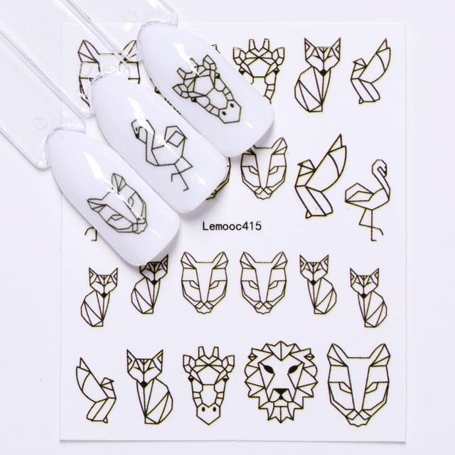 Geometric Nail Water Decals Line Dreamcacher Heart Moon Nail Disign Water Stickers For Nails DIY Nails Art Nail Polish Stickers