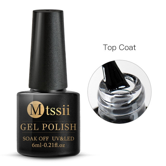 Mtssii 6ml Color UV Gel Nail Polish Lacquer Soak Off Semi-Permanent Long Lasting Nail Art UV Gel Varnish Matte Top Coat Needed