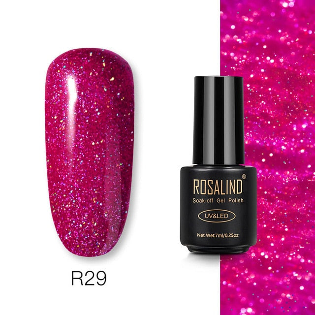 ROSALIND Gel Nail Polish Varnish Hybrid All For Manicure Set 7ML Semi Permanent Vernis UV Top Coat Poly  Gel Nail Polish