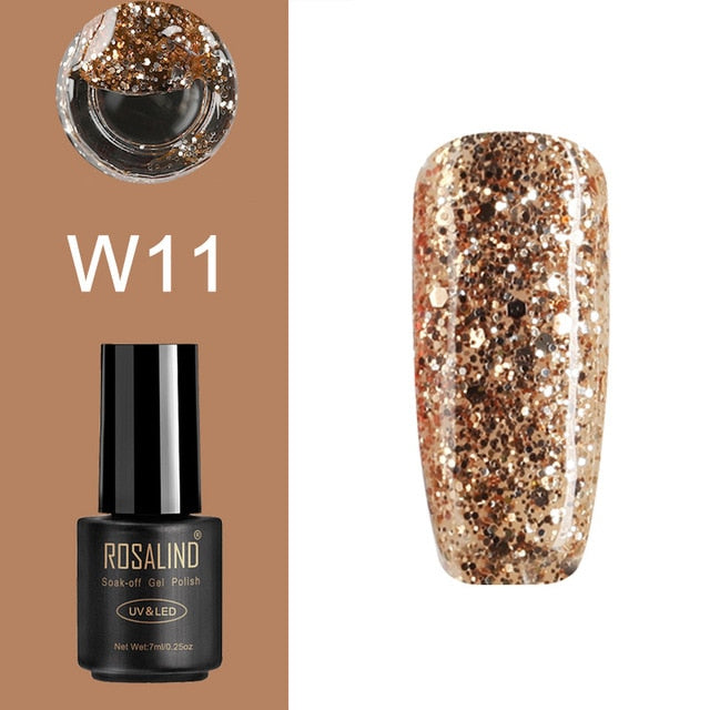 ROSALIND Gel Nail Polish Varnish Hybrid All For Manicure Set 7ML Semi Permanent Vernis UV Top Coat Poly  Gel Nail Polish