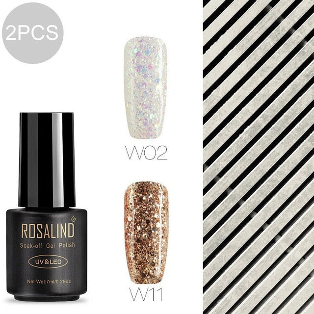 ROSALIND Gel Nail Polish Varnish Hybrid All For Manicure Set 7ML Semi Permanent Vernis UV Top Coat Poly  Gel Nail Polish