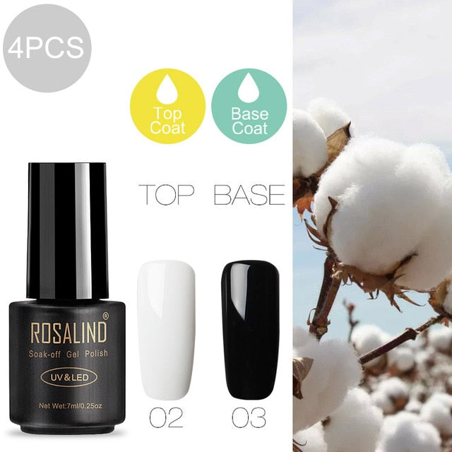 ROSALIND Gel Nail Polish Varnish Hybrid All For Manicure Set 7ML Semi Permanent Vernis UV Top Coat Poly  Gel Nail Polish