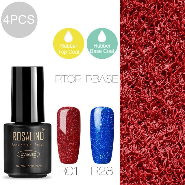 ROSALIND Gel Nail Polish Varnish Hybrid All For Manicure Set 7ML Semi Permanent Vernis UV Top Coat Poly  Gel Nail Polish