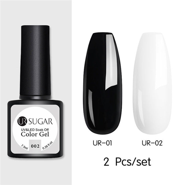 UR SUGAR Glitter UV Gel Nail Polish Set Nude Color Series Led Nail Gel Varnish Semi Permanent Nail varnish Sequins Gel 2pcs/set