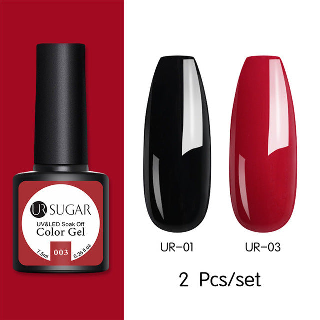 UR SUGAR Glitter UV Gel Nail Polish Set Nude Color Series Led Nail Gel Varnish Semi Permanent Nail varnish Sequins Gel 2pcs/set
