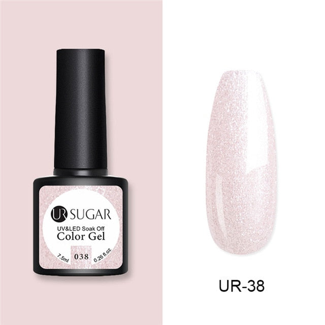 UR SUGAR Glitter UV Gel Nail Polish Set Nude Color Series Led Nail Gel Varnish Semi Permanent Nail varnish Sequins Gel 2pcs/set