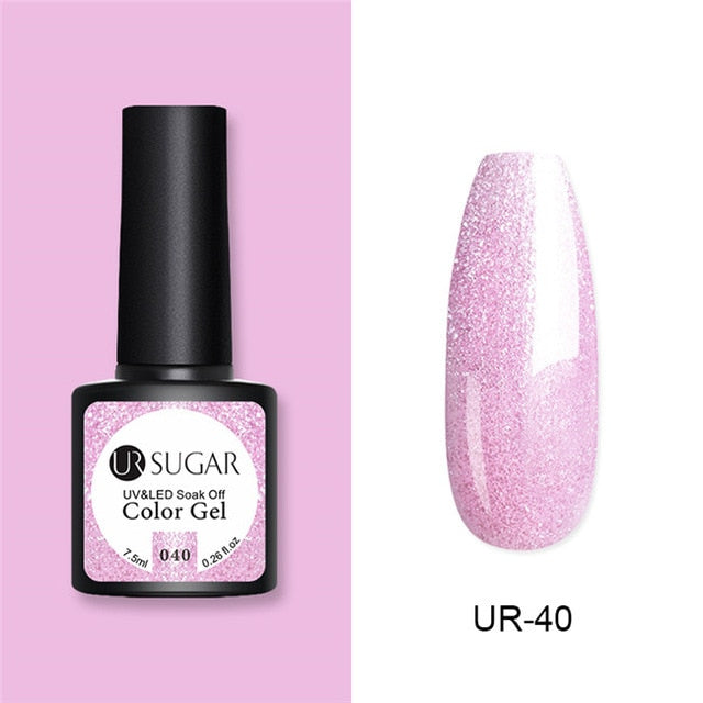 UR SUGAR Glitter UV Gel Nail Polish Set Nude Color Series Led Nail Gel Varnish Semi Permanent Nail varnish Sequins Gel 2pcs/set