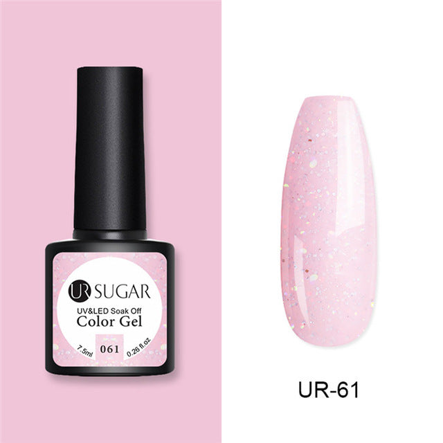 UR SUGAR Glitter UV Gel Nail Polish Set Nude Color Series Led Nail Gel Varnish Semi Permanent Nail varnish Sequins Gel 2pcs/set