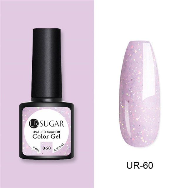 UR SUGAR Glitter UV Gel Nail Polish Set Nude Color Series Led Nail Gel Varnish Semi Permanent Nail varnish Sequins Gel 2pcs/set