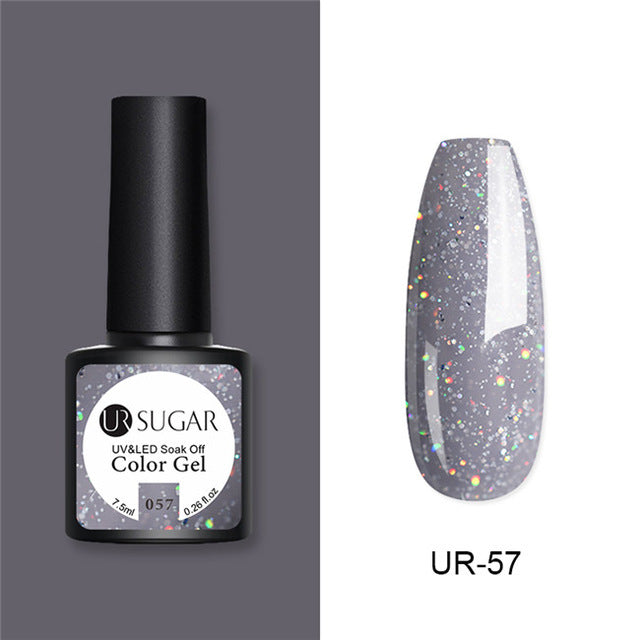 UR SUGAR Glitter UV Gel Nail Polish Set Nude Color Series Led Nail Gel Varnish Semi Permanent Nail varnish Sequins Gel 2pcs/set