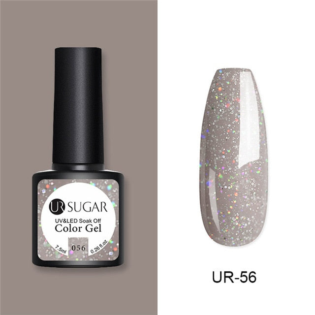 UR SUGAR Glitter UV Gel Nail Polish Set Nude Color Series Led Nail Gel Varnish Semi Permanent Nail varnish Sequins Gel 2pcs/set