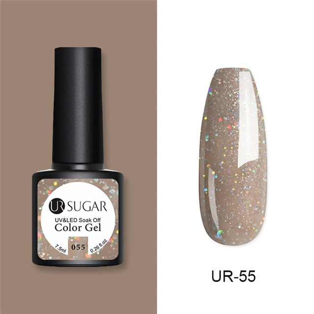UR SUGAR Glitter UV Gel Nail Polish Set Nude Color Series Led Nail Gel Varnish Semi Permanent Nail varnish Sequins Gel 2pcs/set