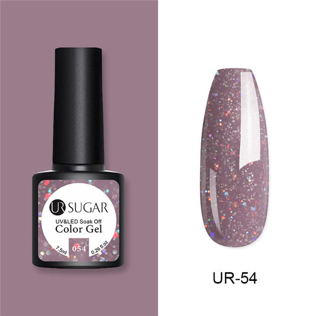 UR SUGAR Glitter UV Gel Nail Polish Set Nude Color Series Led Nail Gel Varnish Semi Permanent Nail varnish Sequins Gel 2pcs/set
