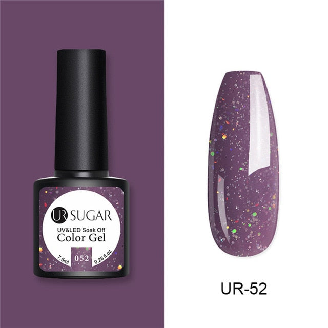 UR SUGAR Glitter UV Gel Nail Polish Set Nude Color Series Led Nail Gel Varnish Semi Permanent Nail varnish Sequins Gel 2pcs/set