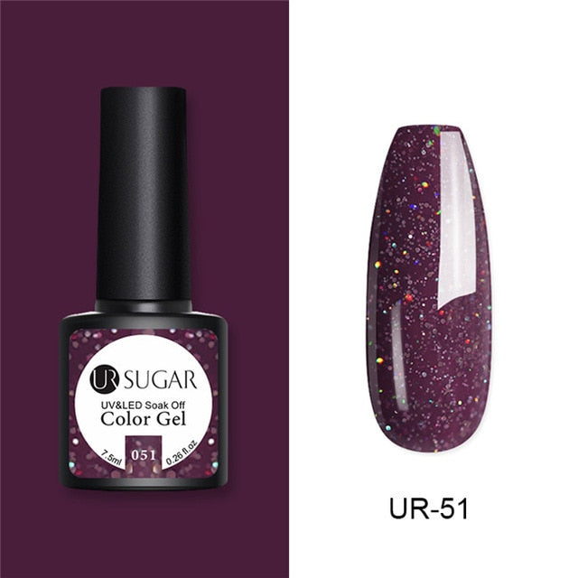 UR SUGAR Glitter UV Gel Nail Polish Set Nude Color Series Led Nail Gel Varnish Semi Permanent Nail varnish Sequins Gel 2pcs/set