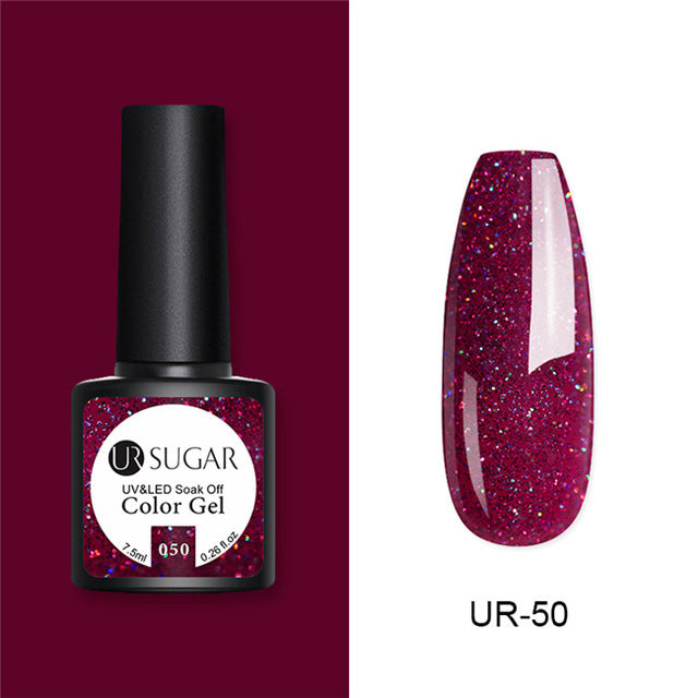 UR SUGAR Glitter UV Gel Nail Polish Set Nude Color Series Led Nail Gel Varnish Semi Permanent Nail varnish Sequins Gel 2pcs/set