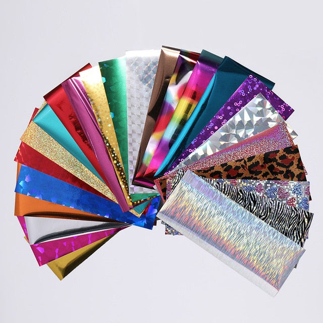 100/50x4cm Nail Foils Marble Series Pink Blue Foils Paper Nail Art Transfer Sticker Slide Nail Art Decal Nails Accessories 1 Box