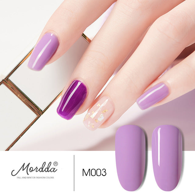 MORDDA 8 ML Gel Polish UV LED Nail Varnish For Manicure 60 Colors Gel Lacquer Semi Permanent Gel Paint Nail Art DIY Design Tools