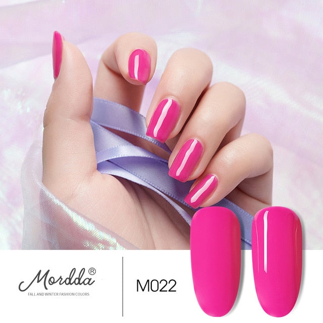 MORDDA 8 ML Gel Polish UV LED Nail Varnish For Manicure 60 Colors Gel Lacquer Semi Permanent Gel Paint Nail Art DIY Design Tools