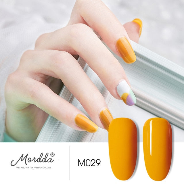MORDDA 8 ML Gel Polish UV LED Nail Varnish For Manicure 60 Colors Gel Lacquer Semi Permanent Gel Paint Nail Art DIY Design Tools