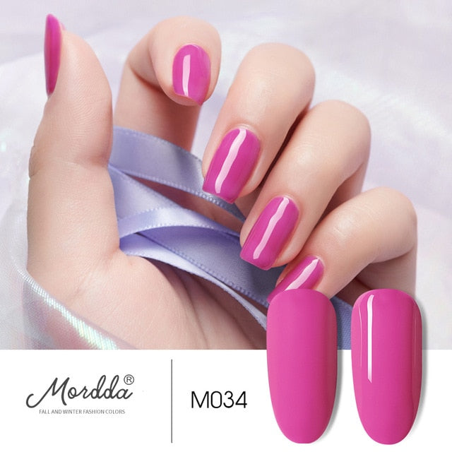 MORDDA 8 ML Gel Polish UV LED Nail Varnish For Manicure 60 Colors Gel Lacquer Semi Permanent Gel Paint Nail Art DIY Design Tools