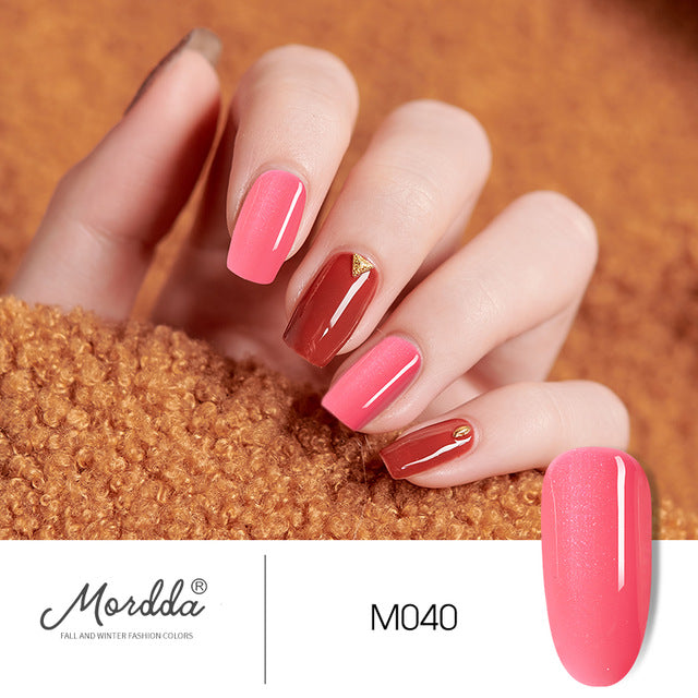 MORDDA 8 ML Gel Polish UV LED Nail Varnish For Manicure 60 Colors Gel Lacquer Semi Permanent Gel Paint Nail Art DIY Design Tools