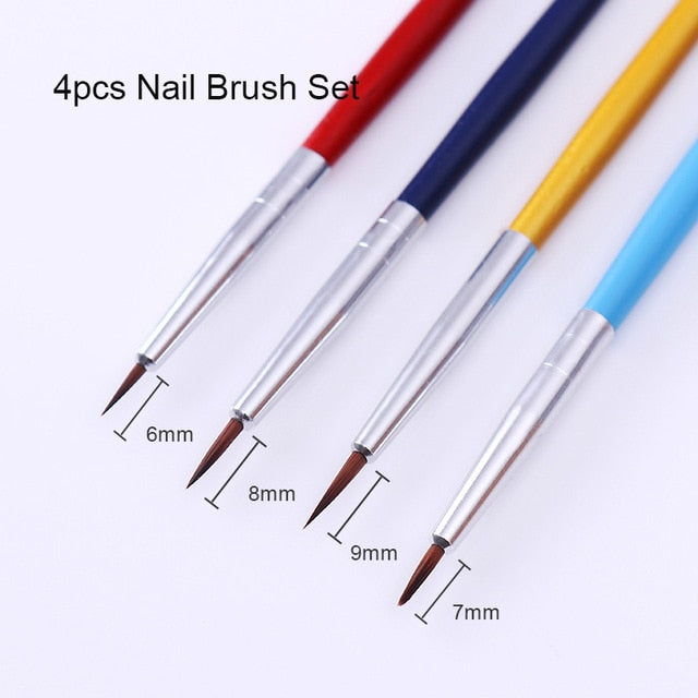 NICOLE DIARY UV Gel Brush Liner Painting Pen Acrylic Drawing Brush for Nails Gradient Rhinestone Handle  Nail Art Tool