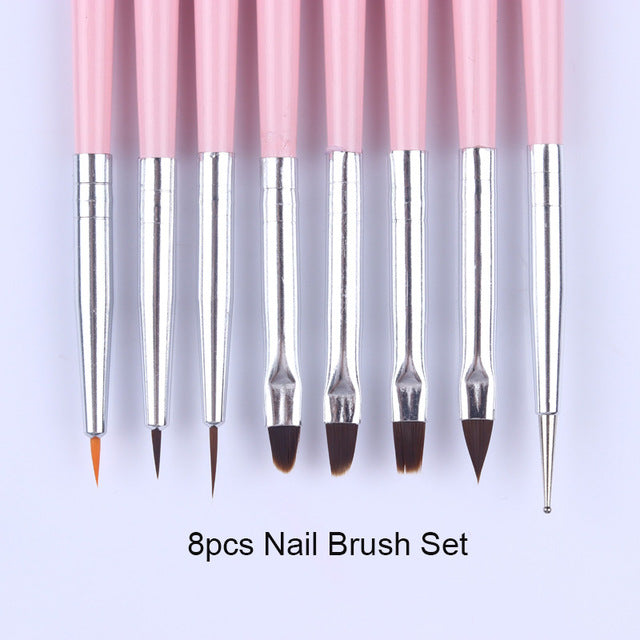 NICOLE DIARY UV Gel Brush Liner Painting Pen Acrylic Drawing Brush for Nails Gradient Rhinestone Handle  Nail Art Tool