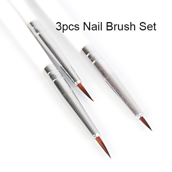 NICOLE DIARY UV Gel Brush Liner Painting Pen Acrylic Drawing Brush for Nails Gradient Rhinestone Handle  Nail Art Tool