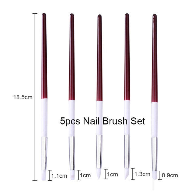 NICOLE DIARY UV Gel Brush Liner Painting Pen Acrylic Drawing Brush for Nails Gradient Rhinestone Handle  Nail Art Tool