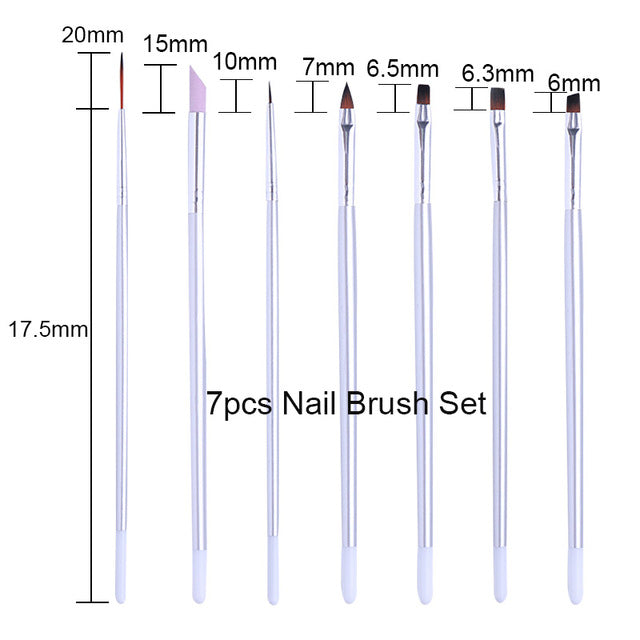 NICOLE DIARY UV Gel Brush Liner Painting Pen Acrylic Drawing Brush for Nails Gradient Rhinestone Handle  Nail Art Tool