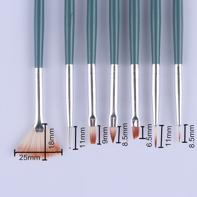 NICOLE DIARY UV Gel Brush Liner Painting Pen Acrylic Drawing Brush for Nails Gradient Rhinestone Handle  Nail Art Tool