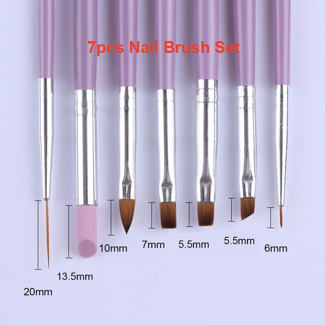NICOLE DIARY UV Gel Brush Liner Painting Pen Acrylic Drawing Brush for Nails Gradient Rhinestone Handle  Nail Art Tool