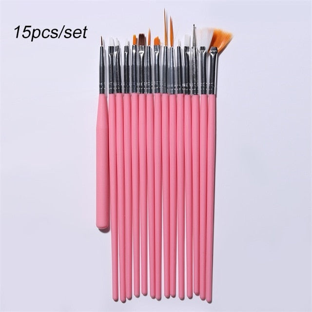 NICOLE DIARY UV Gel Brush Liner Painting Pen Acrylic Drawing Brush for Nails Gradient Rhinestone Handle  Nail Art Tool