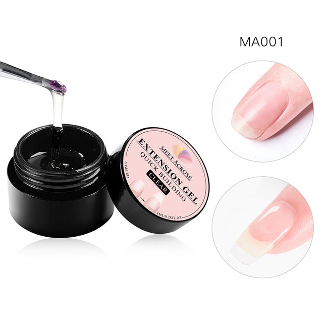 MEET ACROSS 6 colors Quick Building Nail Gel Poly UV Gel For Finger Extension UV Gel Polish Forms for Nail Extension Manicure