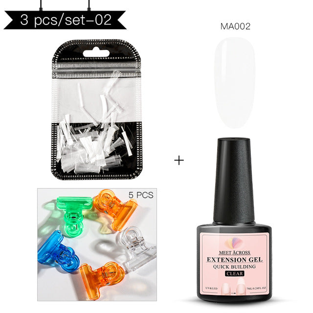 MEET ACROSS 6 colors Quick Building Nail Gel Poly UV Gel For Finger Extension UV Gel Polish Forms for Nail Extension Manicure