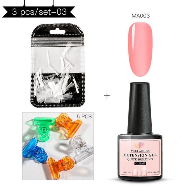 MEET ACROSS 6 colors Quick Building Nail Gel Poly UV Gel For Finger Extension UV Gel Polish Forms for Nail Extension Manicure
