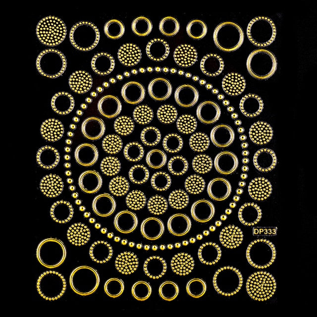 1 Sheet Nail Sticker Gold Silver Stripe Lines 3D Metal Strip Tape Multi-size Adhesive Nail Decoration Sticker DIY Nail Stickers