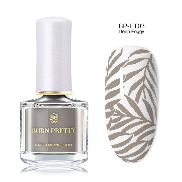BORN PRETTY Black White Nail Stamping Polish varnish Gold Silver Nail Art Plate Stamp Oil White Night Stamping Series