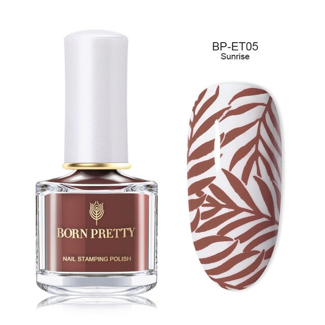 BORN PRETTY Black White Nail Stamping Polish varnish Gold Silver Nail Art Plate Stamp Oil White Night Stamping Series